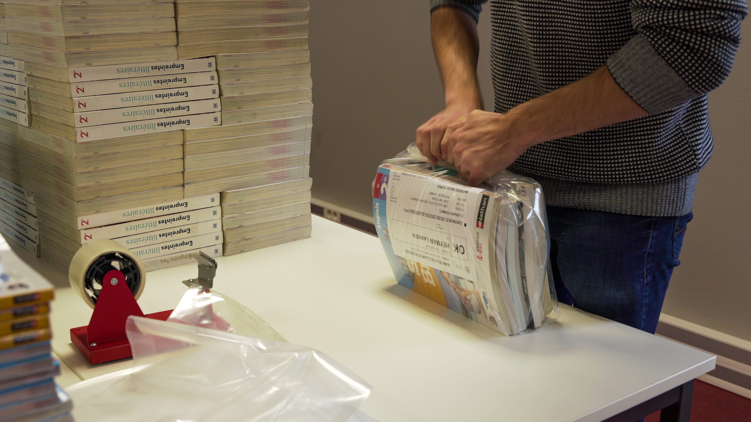 Gestion livres scolaires mise en sachet