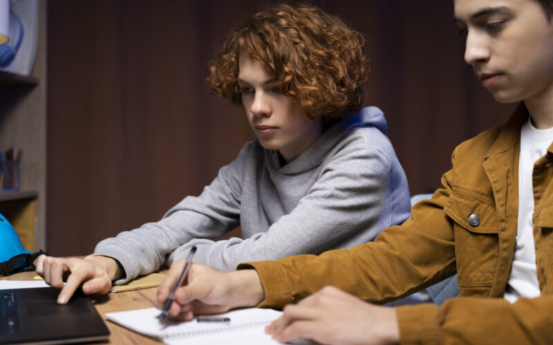 Adolescents révisant